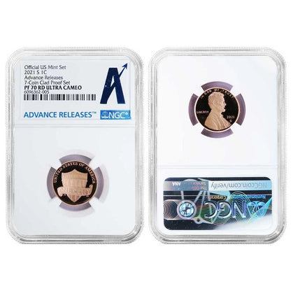 2021-S US Clad Proof Set NGC PF70UC AR Advance Releases Label