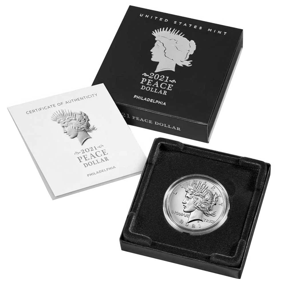 2021 Peace Silver Dollar Box OGP & COA