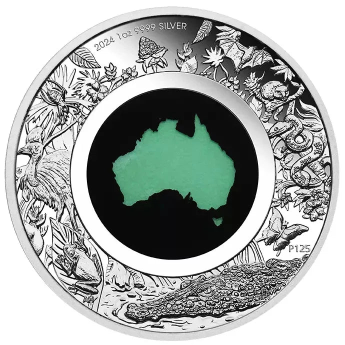 2024 Australia Great Southern Land Chrysoprase - 1 oz Silver Proof Coin - CoinsTV
