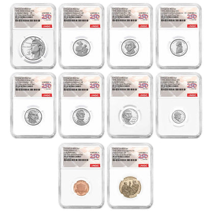 2026-S U.S. Silver Proof 10pc Set NGC PF70UC ER American 250th Label