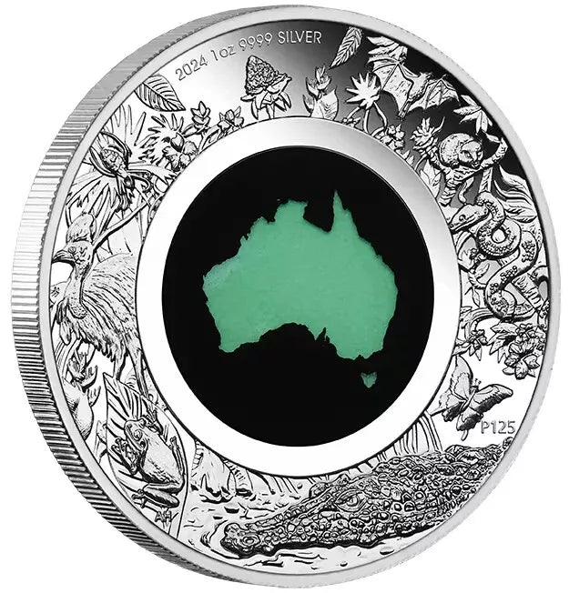 2024 Australia Great Southern Land Chrysoprase - 1 oz Silver Proof Coin - CoinsTV