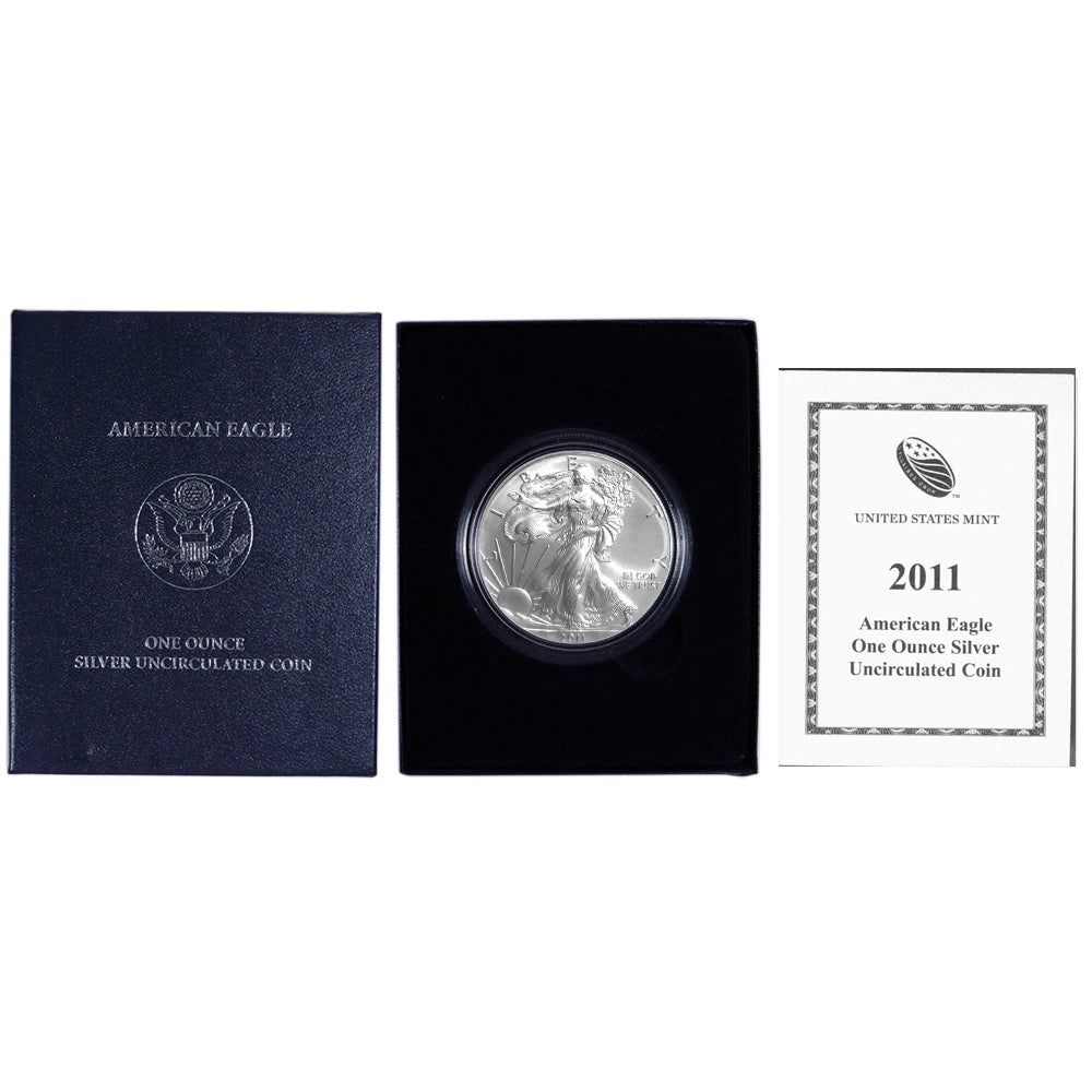 2011-W Burnished Silver Eagle Box with OGP & COA