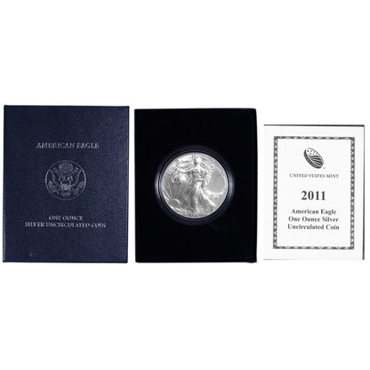 2011-W Burnished Silver Eagle Box with OGP & COA