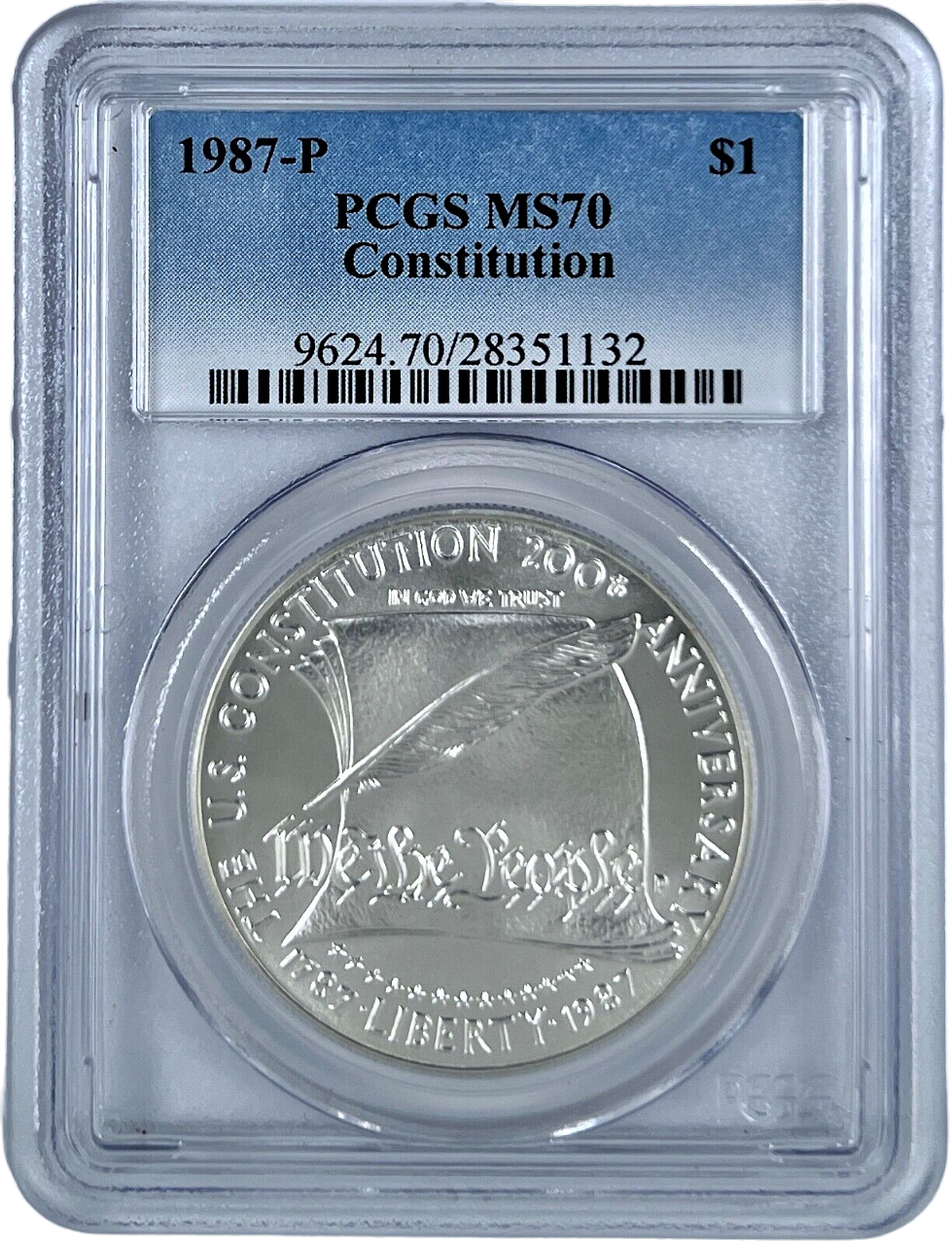 1987 P Silver Eagle - Commemorative/Constitution - PCGS MS70