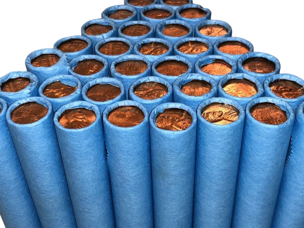 Lincoln Wheat Cent Circulated Vintage Blue Bank-Wrapped Roll - CoinsTV