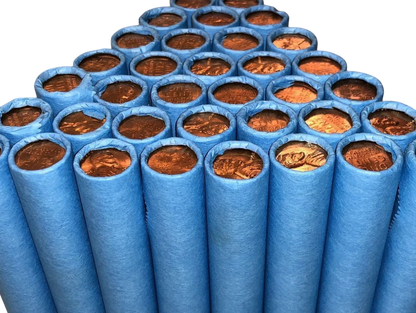 Lincoln Wheat Cent Circulated Vintage Blue Bank-Wrapped Roll - CoinsTV