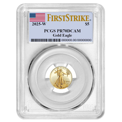 2025-W Gold Eagle 1/10 oz Gold - PCGS PR70DCAM FS Flag Label - CoinsTV
