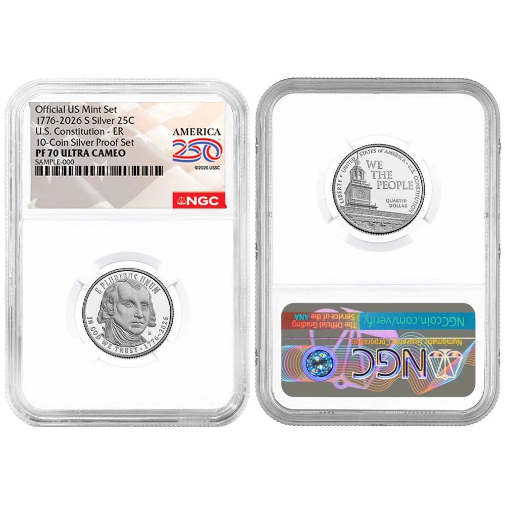 2026-S U.S. Silver Proof 10pc Set NGC PF70UC ER American 250th Label