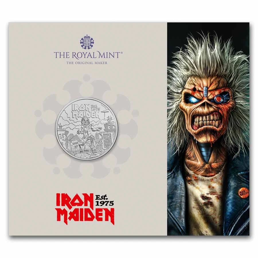 2025 Great Britain Iron Maiden 28.28g CN Coin in Folder BU