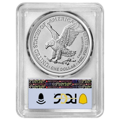 2026 (W) Silver Eagle - PCGS MS70 FDOI Flag Label - CoinsTV