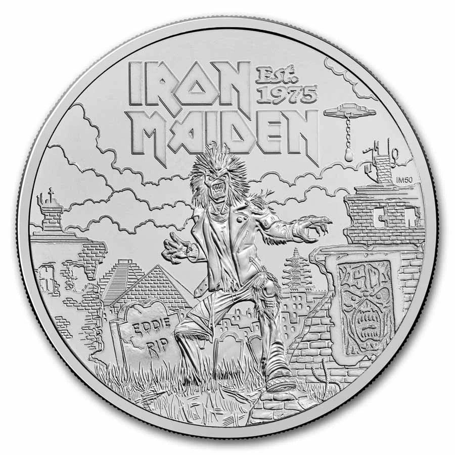 2025 Great Britain Iron Maiden 28.28g CN Coin in Folder BU