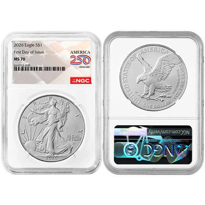 2026 Silver Eagle - America 250th Anniversary Label - NGC MS70 FDI