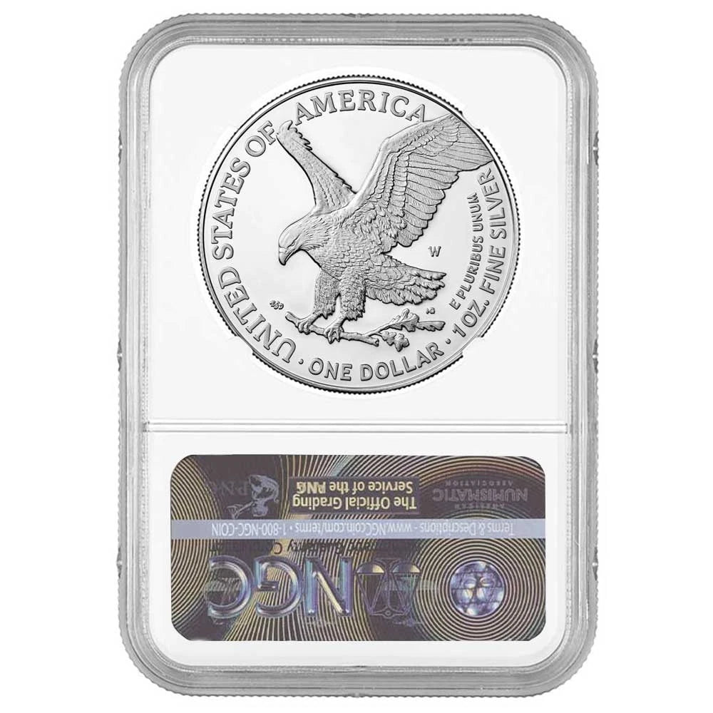 2022-W Silver Eagle - NGC PF70UC ER Gaudioso Flag Signature