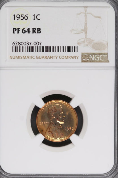 1956- Lincoln Wheat Cent - NGC PF64 RD DDR