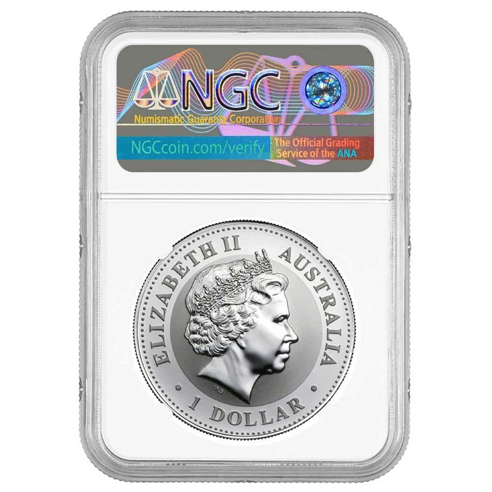 1999-P Australia Year of the Rabbit .999 1 oz Silver - NGC MS70 Brown Label - CoinsTV