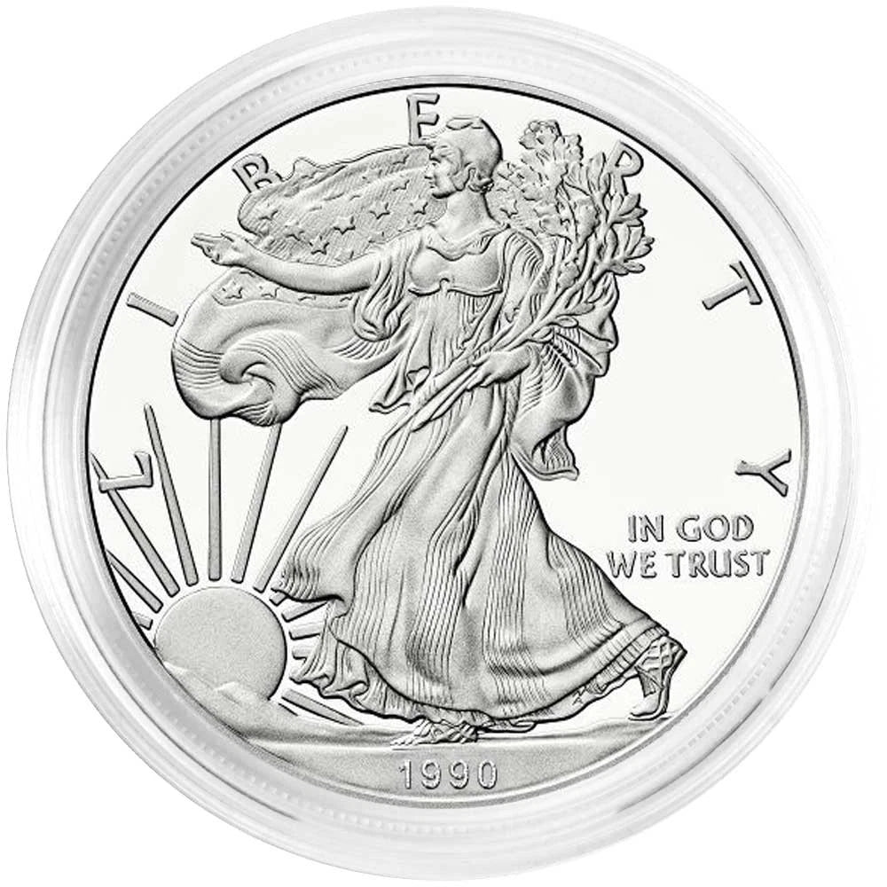 1990-S Proof Silver Eagle Box OGP & COA