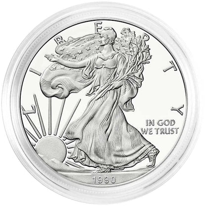 1990-S Proof Silver Eagle Box OGP & COA