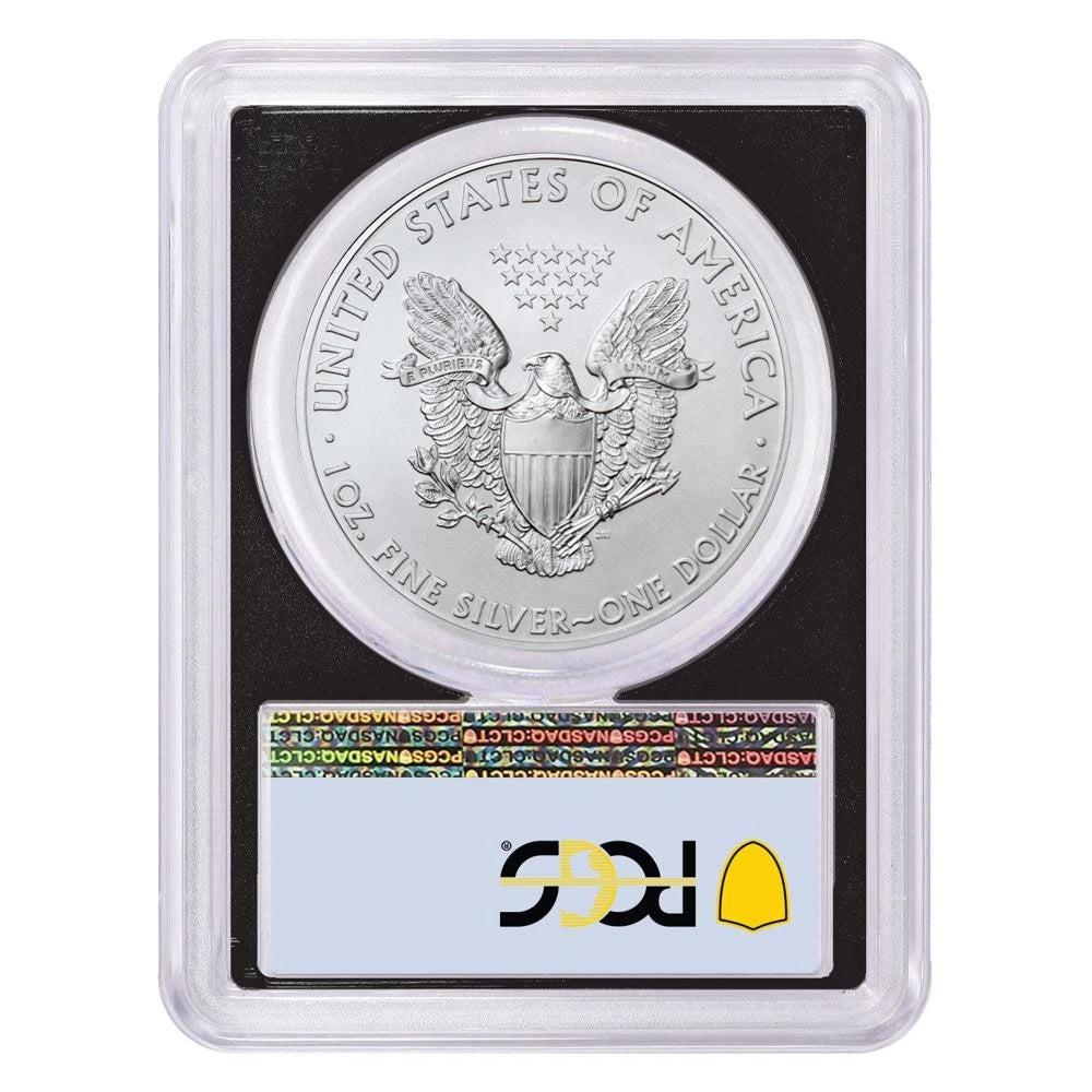 2021 Silver Eagle Type 1 - PCGS MS70 FDI Flag Label Black Frame