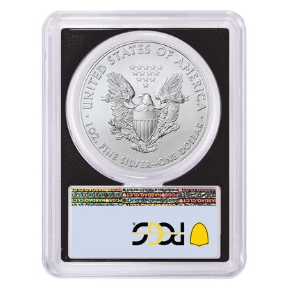 2021 Silver Eagle Type 1 - PCGS MS70 FDI Flag Label Black Frame