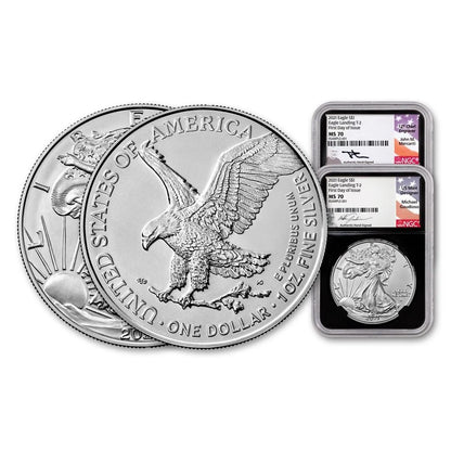 2021 Silver Eagle Type 2 Scarce and Unique Coin Division 2pc Set - CoinsTV