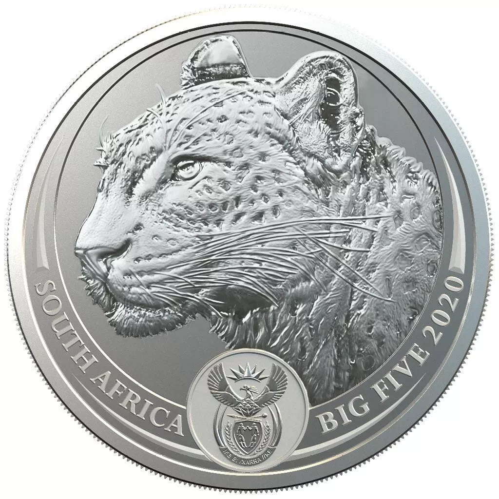 2020 South Africa 5 Rand Big 5 Leopard 1 oz Silver Coin - NGC MS 70 - CoinsTV