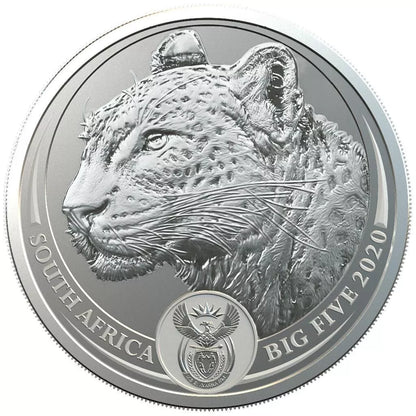 2020 South Africa 5 Rand Big 5 Leopard 1 oz Silver Coin - NGC MS 70 - CoinsTV