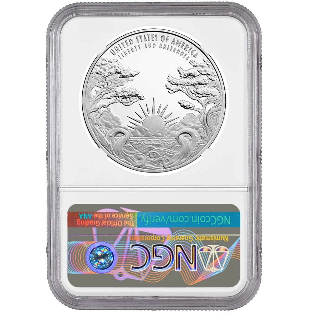 2024-P Proof Liberty & Britannia 1 oz Silver Medal - NGC PF70UC ER Great Britain Label