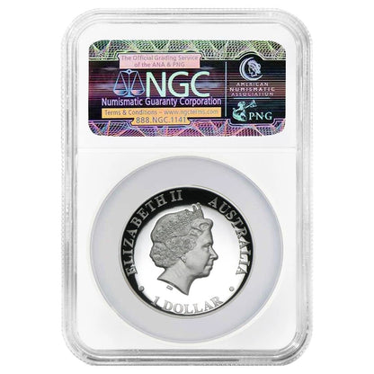 2010-P Australian Kangaroo High Relief 1 oz .999 Silver - NGC PF70UC