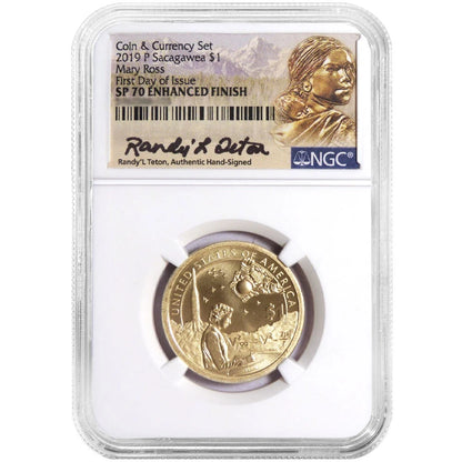 2019-P Sacagawea Dollar Mary Ross Coin - NGC SP70 FDI Teton Signature Label - CoinsTV