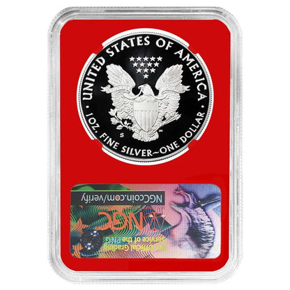 2017-S Silver Eagle Congratulations Set - NGC PF69UC Trolley ER Red Frame - CoinsTV