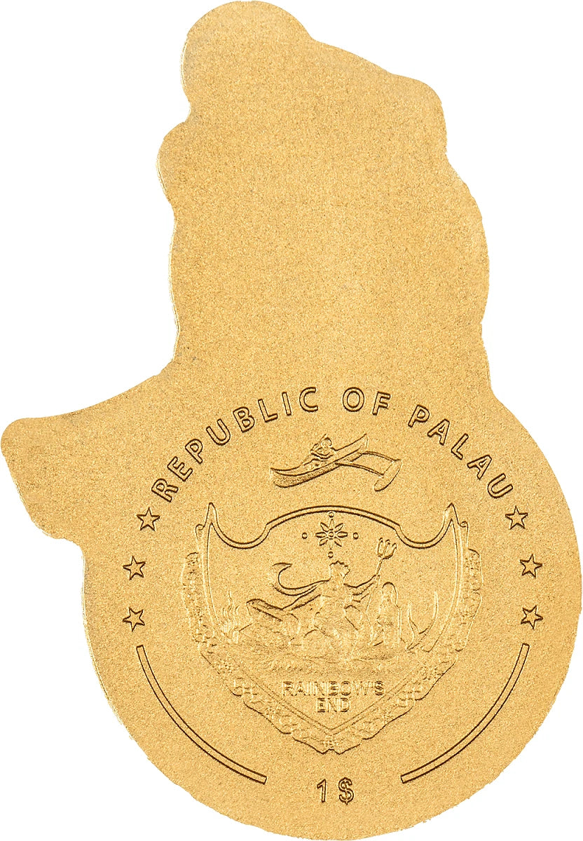 2023 Palau Snowman Holiday 0.5g Gold Coin - CoinsTV
