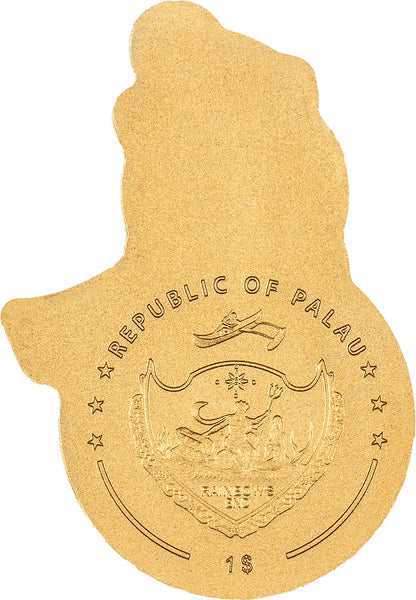 2023 Palau Snowman Holiday 0.5g Gold Coin - CoinsTV