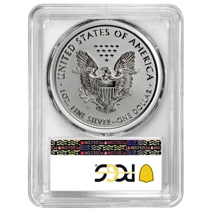 2019-W Silver Eagle Enhanced Rev Proof - PCGS PR69 FDOI Dual Flag Label