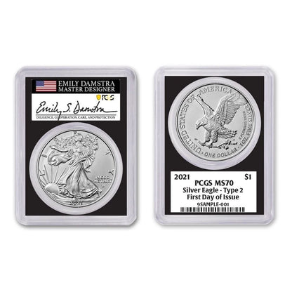 2021 Silver Eagle Type 2 Scarce and Unique Coin Division 3pc Set - CoinsTV