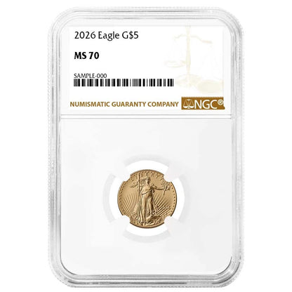 2026 $5 Gold Eagle 1/10 oz Gold - NGC MS70 Brown Label