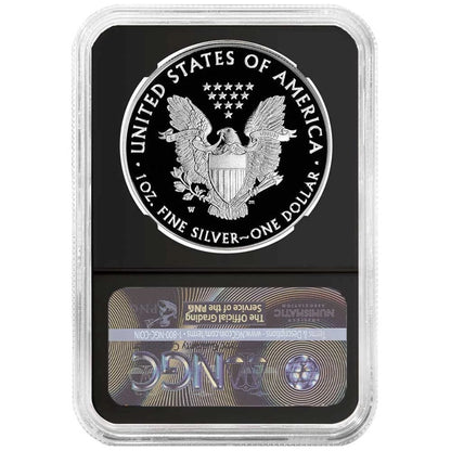 2021-W Silver Eagle Heraldic Eagle Type 1 - Congratulations Set - NGC PF70UC FDI Eagle Label Black Holder