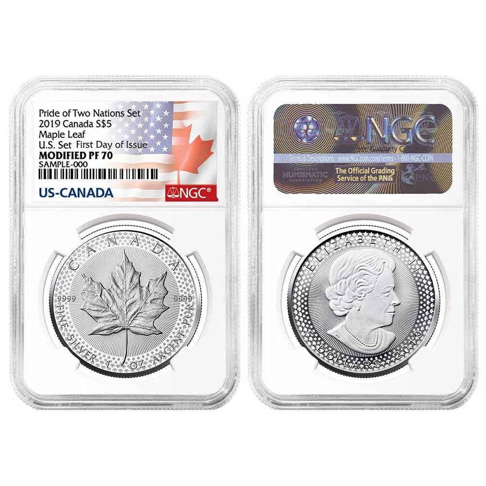 2019 Pride of Two Nations 2pc U.S. Set NGC PF70 FDI Flags Label - CoinsTV