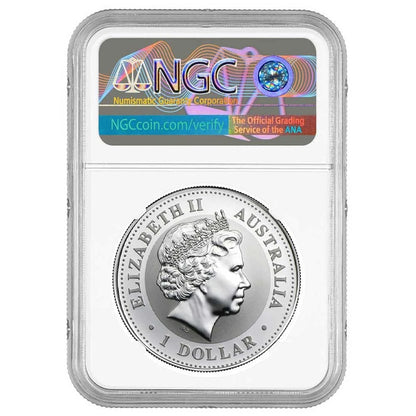 2000 S$1 Australia Year of the Dragon .999 1 oz Silver - NGC MS69 Brown Label - CoinsTV