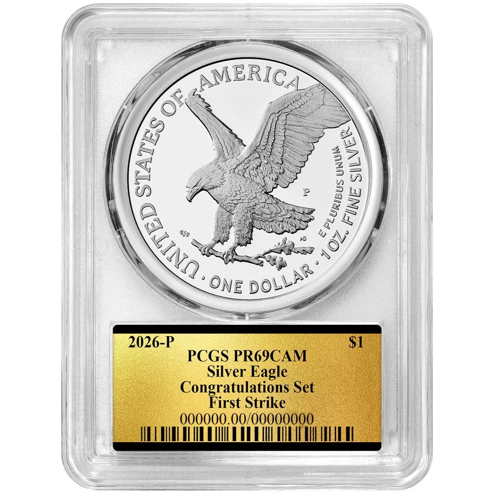 2026-P Silver Eagle Congratulations Set - PCGS PR69DCAM FS 250th Gold Label