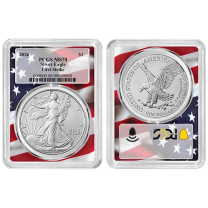 2026 Silver Eagle - PCGS MS70 FS Flag Frame