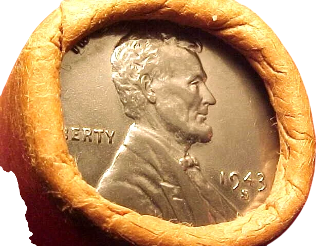 1943-S Lincoln Steel Cents – Original Bank Wrapped Roll (OBW) – Uncirculated - CoinsTV