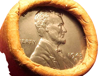 1943-S Lincoln Steel Cents – Original Bank Wrapped Roll (OBW) – Uncirculated - CoinsTV