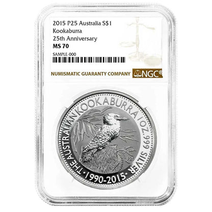 2015 P25 Australia Kookaburra - 25th Anniversary - NGC MS70 Brown Label - CoinsTV