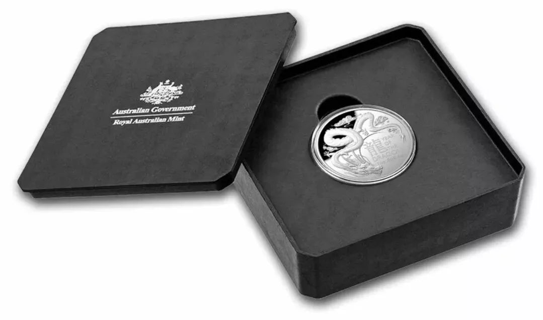 2024 Australia Year of the Dragon Domed 1 Oz Silver $5 Proof Coin - CoinsTV