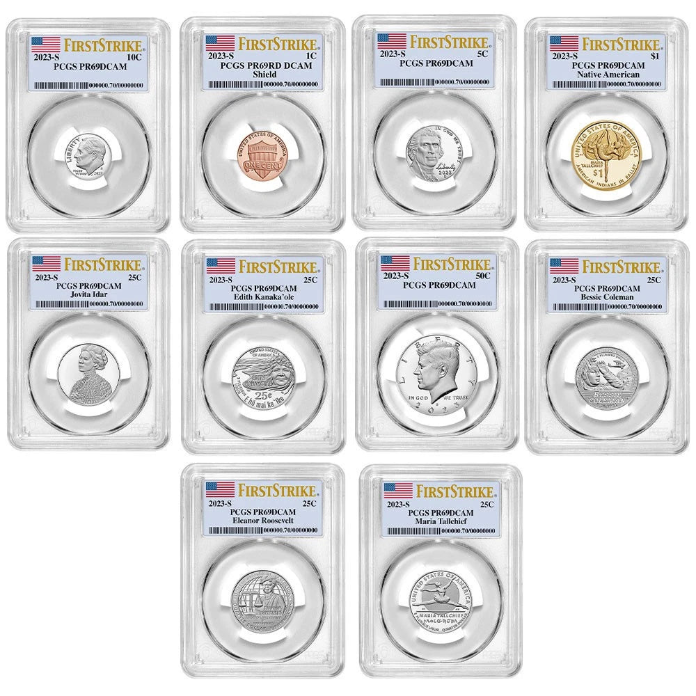 2023-S U.S. Clad Proof Set PCGS PR69DCAM FS Flag Label - CoinsTV
