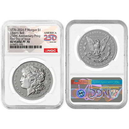 2026-P Reverse Proof Morgan and Peace Silver Dollar 2pc Set - NGC PF70 FDI