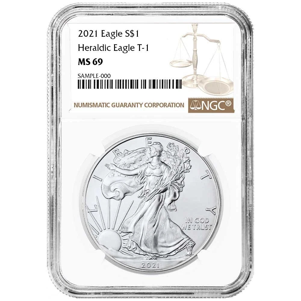 2021 Silver Eagle Type 1 - NGC MS69 Brown Label - CoinsTV