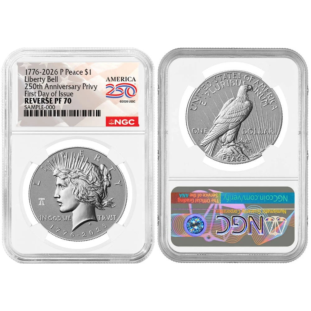 2026-P Reverse Proof Morgan and Peace Silver Dollar 2pc Set - NGC PF70 FDI
