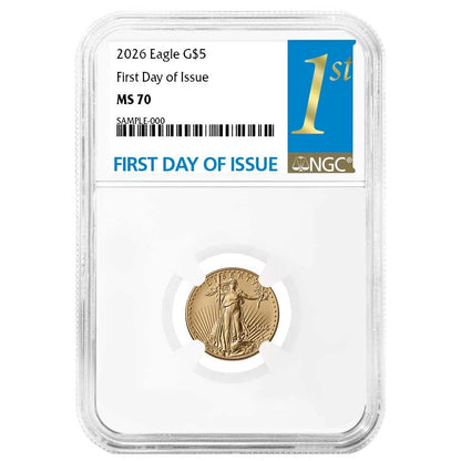 2026 $5 Gold Eagle 1/10 oz Gold - NGC MS70 FDI First Label - CoinsTV