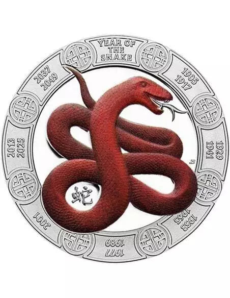 2025 $2 Samoa Lunar Year of the Snake - 1 oz Silver Coin - CoinsTV